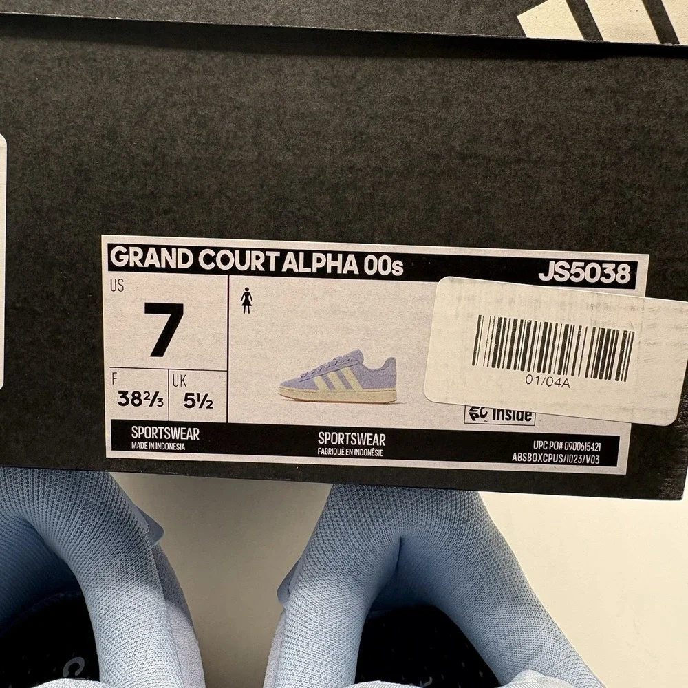 ADIDAS Grand Court Alpha 0's Sneakers Women's Size 7 Light Blue Suede JS5038 NWB